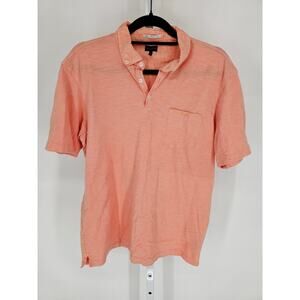 Good Man Brand Mens Sz L Short Sleeve Polo Shirt Salmon Pink